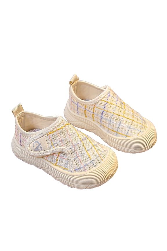 Girls Sneakers Soft Soled Canvas Indoor Shoes for Toddlers Lightweight Breathable Comfortable Baby First Yellow 21