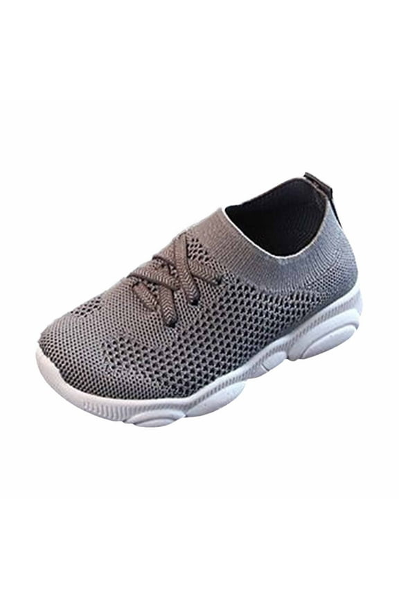 Girls Sneakers Spring Children's Mesh Casual Shoes Breathable Soft Soled Lightweight Comfortable Kids Baby Footwear for Active Play Gray 26