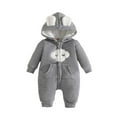 thumbnail image 1 of Wdgfv Girls' Soft Onesie Baby Girls Long Sleeve Hooded Bodysuit Winter Cloud Embroidery Zip Up Romper Soft Comfortable Casual Outfit Grey 3-6 Months, 1 of 9