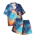 thumbnail image 1 of Wdgfv Girls' Star Print Short Sleeve Pajama Set Comfortable Sleepwear For Kids Soft Nightwear Cute Two-Piece Outfit Sky Blue 8-9 Years, 1 of 4