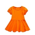 thumbnail image 1 of Wdgfv Girls Summer Casual Dress Toddler Baby Elastic Waist Pure Color Play Outfit For Outdoor Activities 5 Months To 4 Years Orange 18-24 Months, 1 of 3