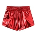 thumbnail image 1 of Wdgfv Girls Summer Dance Shorts Modern Practice Pants Leather Faced Three Quarter Pants For Children Comfortable Stretchy Performance Wear Recommended Height 110-150cm Red 150, 1 of 4