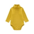 thumbnail image 1 of Wdgfv Girls' Summer Romper Baby Girls Bodysuits Long Sleeve Winter Romper Soft Cute Outfits Toddler Clothes For Daily Yellow 68/6M, 1 of 9