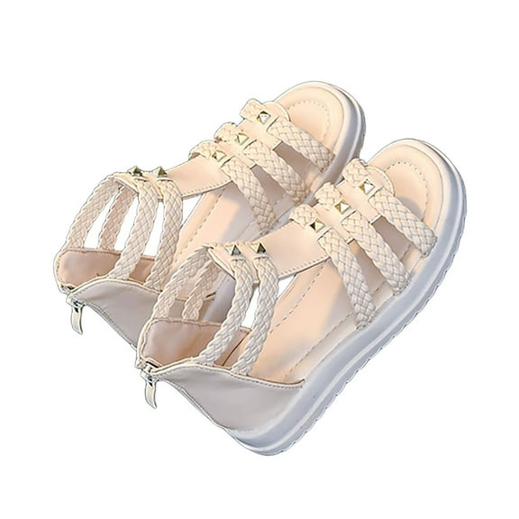 Wdgfv Girls Summer Sandals Soft Sole Toe Shoes Lightweight Comfortable Casual Outdoor Footwear for Toddlers White 13.5