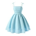 thumbnail image 1 of Wdgfv Girls Summer Spaghetti Straps Smocked Ruched A Line Swing Dress Flowy Double Layered Tween Girl Party Dresses, 1 of 3