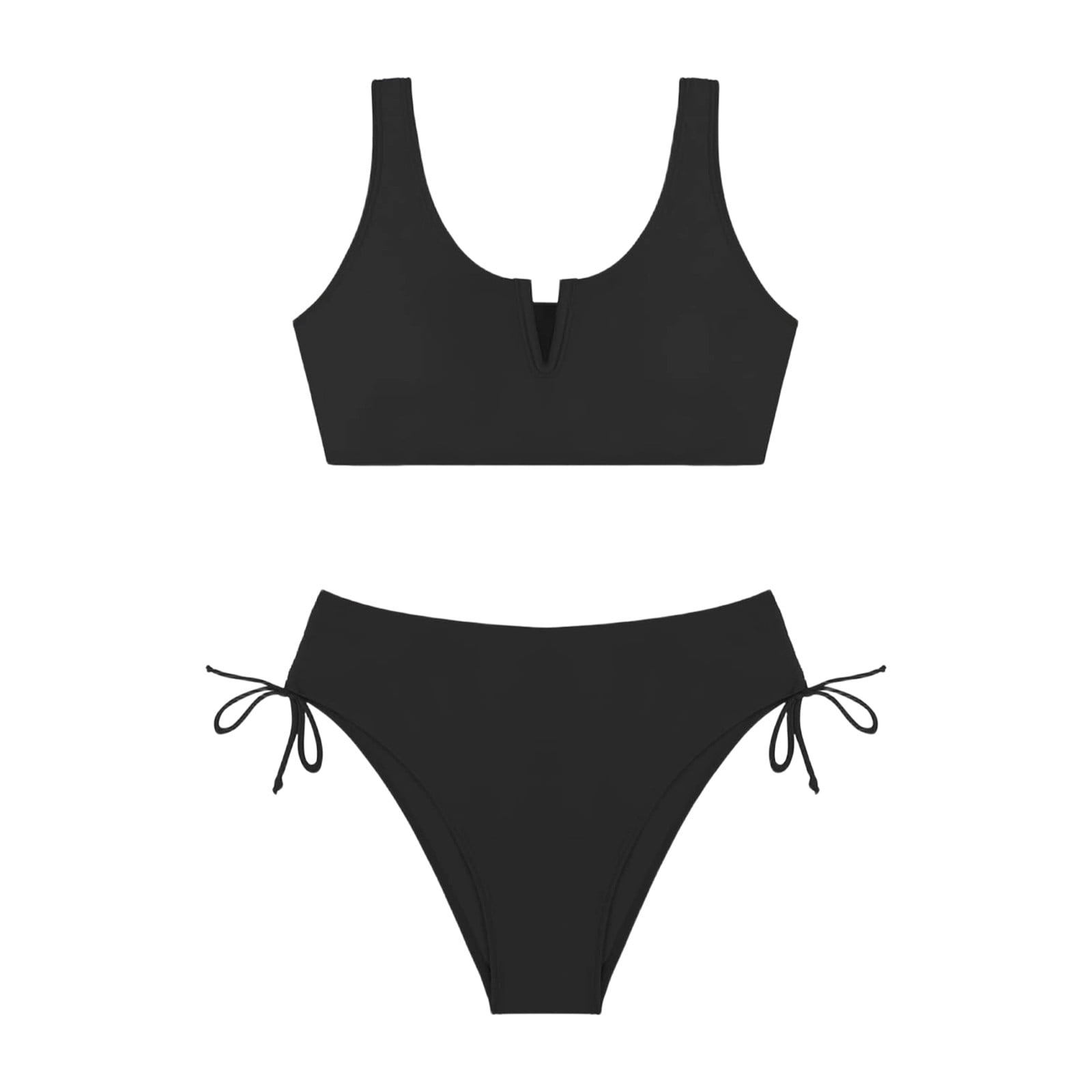 Wdgfv Girls Swimsuit 2 Piece V-Neck Cutout Girls' Swimwear Top High ...