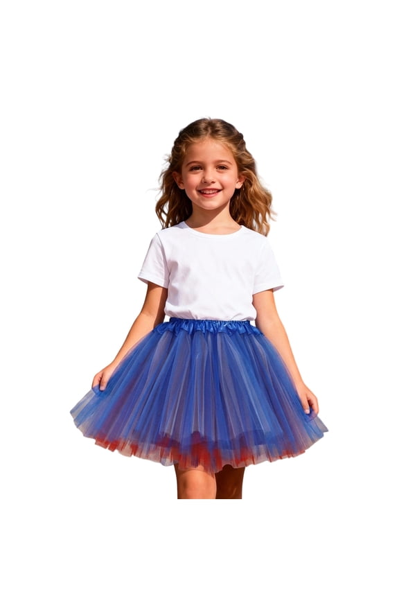 Girls Tutu Skirts 4 Layers with Lining Youth Running Tutu Skirts Halloween Running Tutus Blue1 One Size