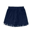 thumbnail image 1 of Wdgfv Girls Western Fringe Shorts Bohemian Vest Outfit Summer Festival Suede Tassel Pockets Age 5-14 Years Blue 8-9 Years, 1 of 5