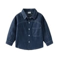 thumbnail image 1 of Wdgfv Girls' Winter Coat Stylish Girls Denim Jacket Long Sleeve Casual Outerwear Loose Fit Comfortable Toddler Kids Spring Fall Fashion Dark Blue 18-24 Months, 1 of 9