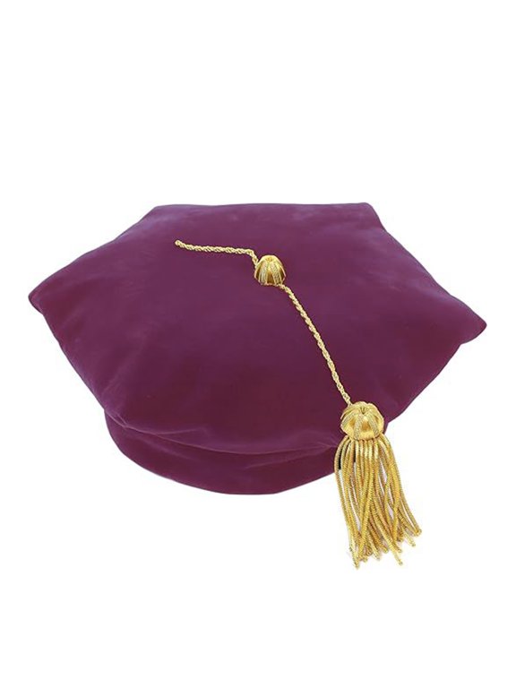 Graduate Doctor Velvet Academic Hat Tutor Formal Commencement Cap Purple One Size