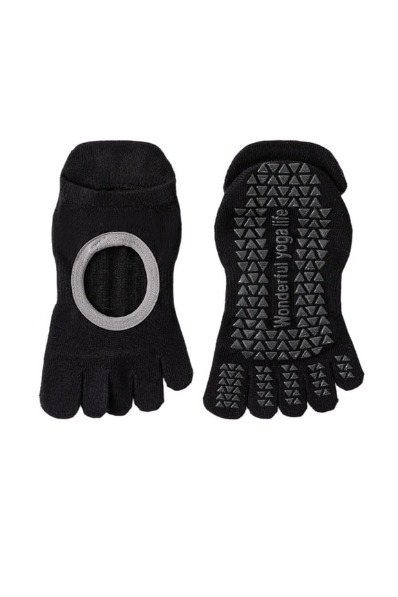Grip Socks with Silicone Padding Toe Separator for Enhanced Stability and Arch Support in Athletic Activities Black One Size