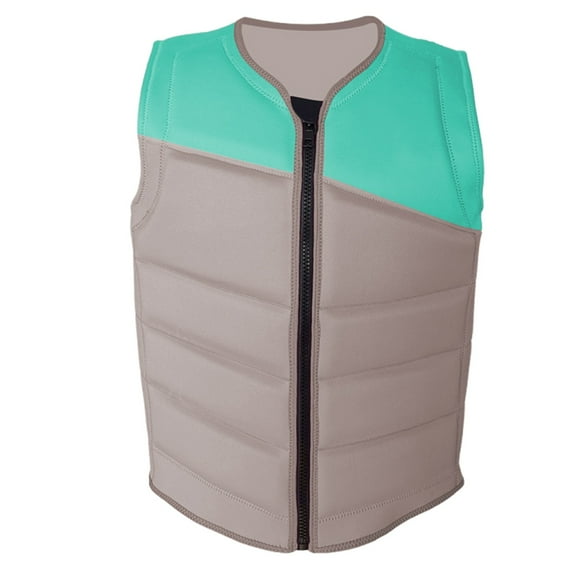 Wdgfv High Buoyancy Fishing Vest Life Jacket For Swimming Boating Water Sports Plus Size Swimwear Adults Kids Portable Gear Beige XL