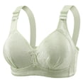 thumbnail image 1 of Wdgfv High Support Bras for Women Lace Push Up Comfortable Breathable Four Button Front Closure Support Bra for Everyday Wear Light Green 42, 1 of 3