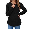 thumbnail image 1 of Wdgfv Holiday Women's Pullover Sweater Loose Fit Casual Pullover Sweater With Curved Hem Round Neck Everyday Wear Comfortable Soft Women's Top For Fall, 1 of 4