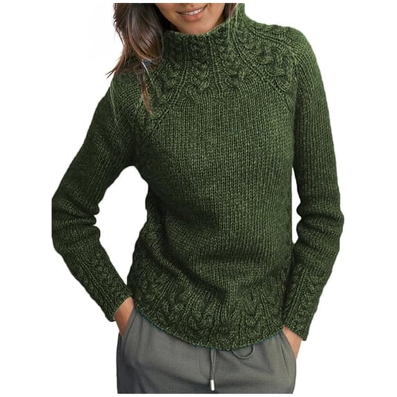 Wdgfv Holiday Women's Pullover Sweater Women's Fall Long Sleeve Neck Knitted Pullover Soft Lightweight Everyday Comfortable Slim