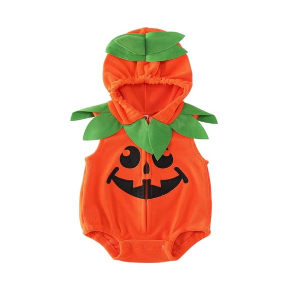 Wdgfv Toddler Baby Boy Girl Halloween Pumpkin Cute Outfit 6-12 Months