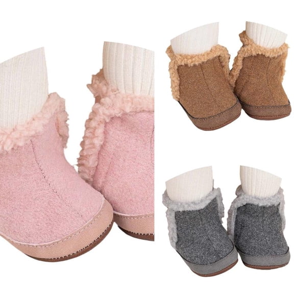 Wdgfv Unisex Warm Lining Soft Boots Baby Winter Ankle Non- Rubber Texture Sole Toddler Winter Snow Crib Shoes 4