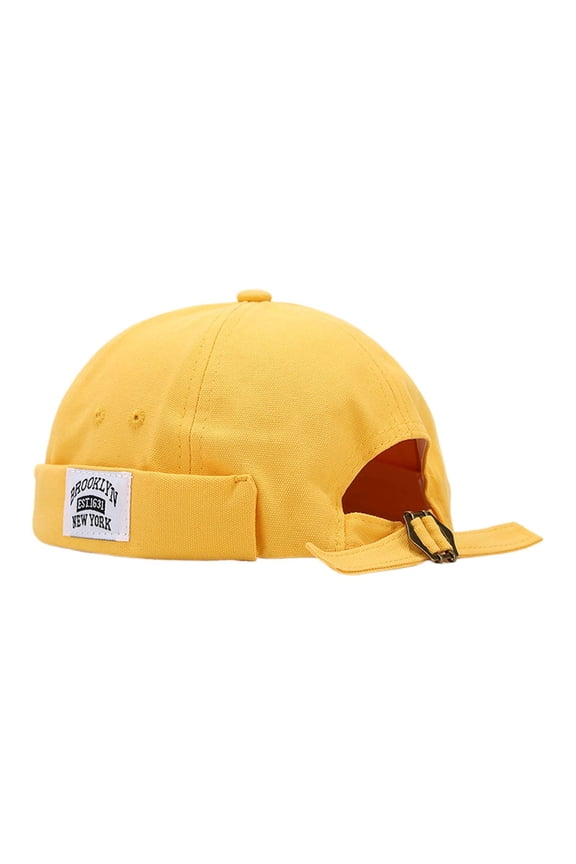 Japanese Style Round Top Bucket Hat for Men and Women Spring Summer Casual Outdoor Sun Fashion Cap Yellow One Size