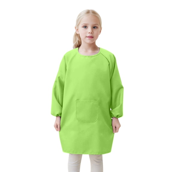 Wdgfv Kids Art Smock, Toddler Painting Apron Long Sleeves with Pocket for Crafting Painting