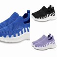 thumbnail image 1 of Wdgfv Kids Boys Breathable Mesh Sneakers Lightweight Casual Slip On Flexible Sole Non Slip Walking Shoes 13-14Years, 1 of 9