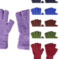 thumbnail image 1 of Wdgfv Kids Extra Long Coral Fingerless Gloves, Solid Color Plush Half Finger Thermal Gloves, Warm Knit Winter Cold Weather Mittens for Boys Girls One Size, 1 of 4