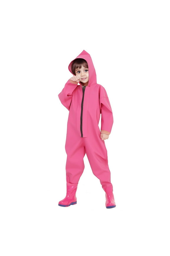 Kids Fishing Waders Youth Hooded Zipper Up Romper Jumpsuit For Toddler Girls Outdoor Adventure Gear Pink 12-13 Years