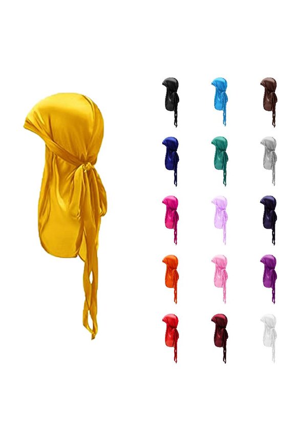 Kids Satin Durag Head Wrap, Stretch Silky Pirate Hat for Boys Girls, Soft Long Tail Silky Du Rag Turban Cap for Hair Protection 3-14 Years