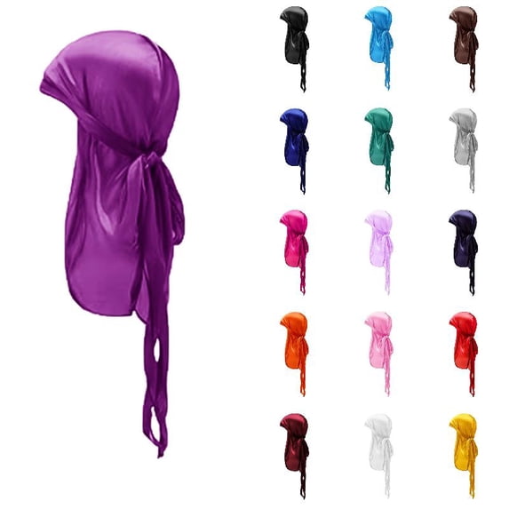 Wdgfv Kids Satin Durag Head Wrap, Stretch Silky Pirate Hat for Boys Girls, Soft Long Tail Silky Du Rag Turban Cap for Hair Protection 3-14 Years