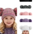 thumbnail image 1 of Wdgfv Kids Toddler Winter Hat- Satin Lined Beanie with Pom Pom Warm Knit Cap for Girls Boys One Size, 1 of 4