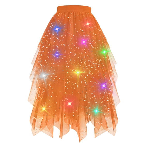 Wdgfv LED Tutu Skirt - Sparkly Layered Tulle Tutus for Womens Party