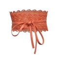 thumbnail image 1 of Wdgfv Lace-up Waist Belt Leather Corset Belt Tie Wrap Bowknot Waistband for Women Orange One Size, 1 of 2