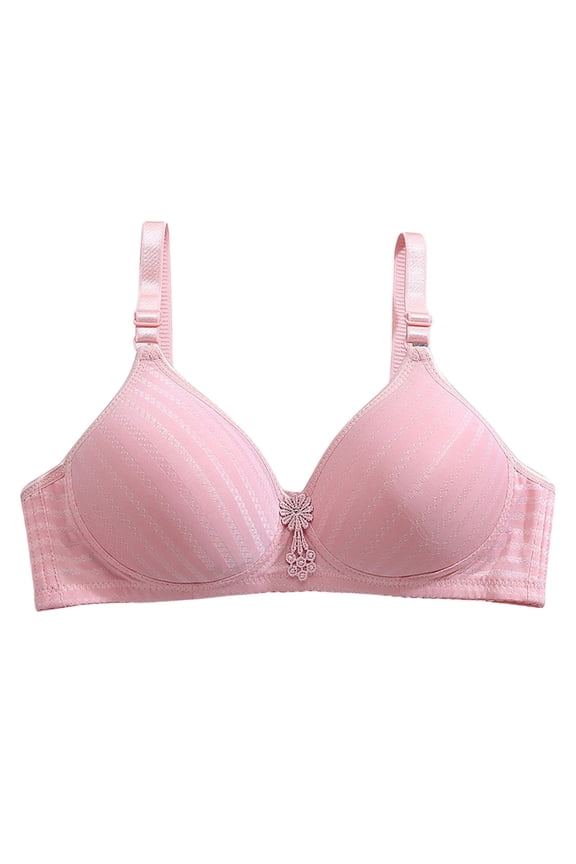 Ladies Fashion Thin Breathable Underwire Push Up Comfort Support Daily Wear Large Cup Size Bra Pink 38