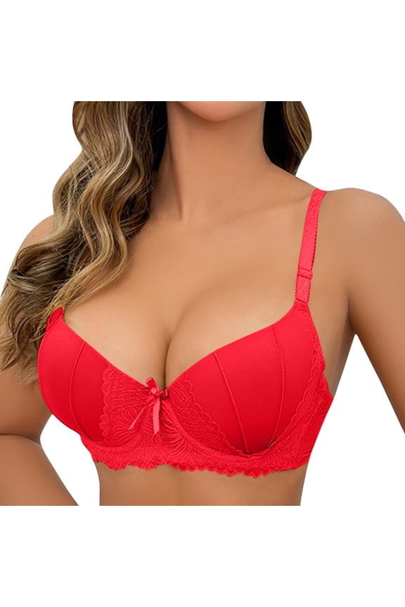 Low Back Bras for Women Seamless V Neck Beautiful Back Invisible Bra Underwire Lightly Lined Halter Push Up Bra 34