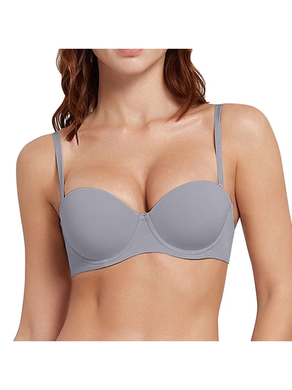 Low Back Strapless Bra - Fabric,Lucilift Strapless Bra,Multi-Way Push Up Bra with Removable Straps Beige 34C