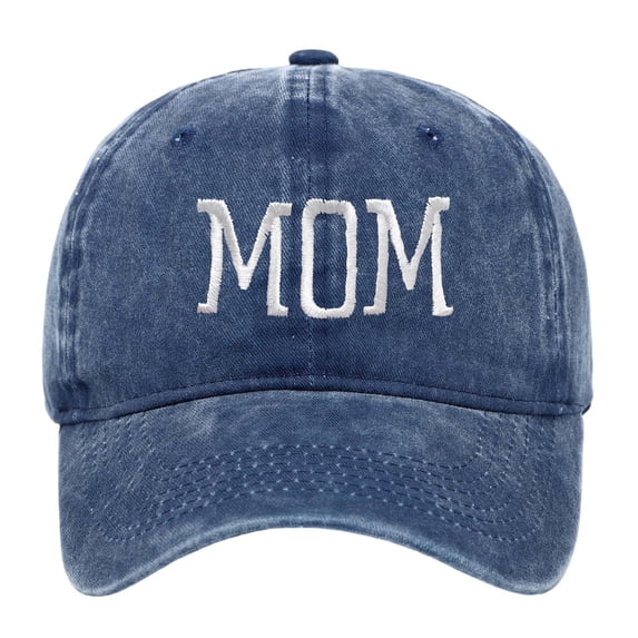 Wdgfv MOM Embroidered Baseball Cap Style Adjustable Dad Hat For Women Men Navy One Size