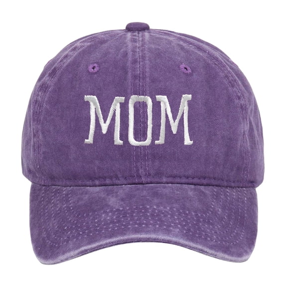 Wdgfv MOM Embroidered Baseball Cap Style Adjustable Dad Hat For Women Men Purple One Size