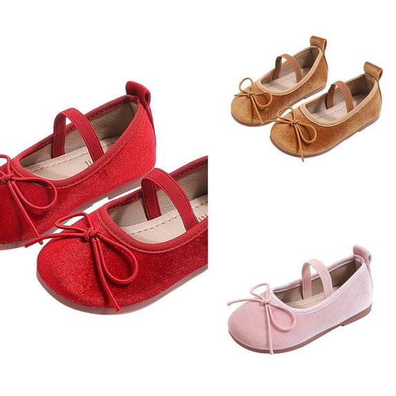 Wdgfv Mary Jane Flats for Toddler Girls Little Kids Glittery Dress Princess Wedding Ballet Shoes 3-3.5 Years