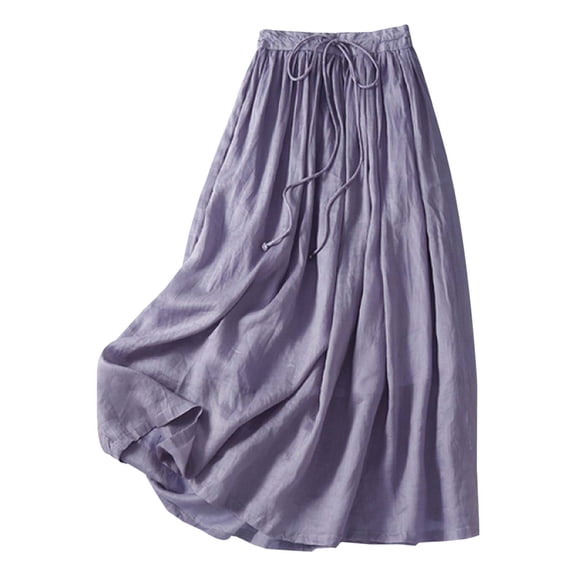 Wdgfv Maxi Skirts for Women Ruffle Hem A Line Long Skirts Elastic Waist Elegant Tiered Layer Boho Long Dress