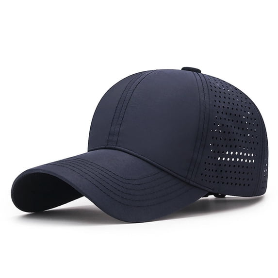 Wdgfv Men Adjustable Snapback Baseball Cap Vented Performance Laser Cut Mesh Hat Navy One Size