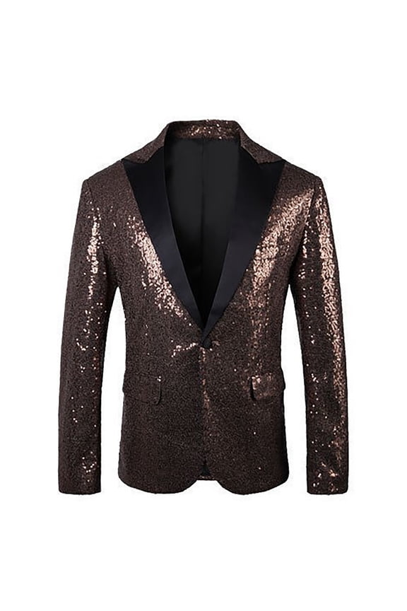 Men's 70s Disco Jacket Sequin Blazer Shiny Party Prom Outfit