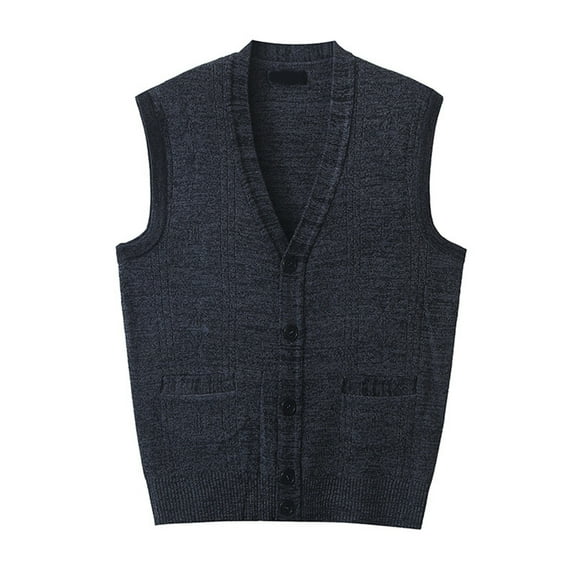 Wdgfv Men's Autumn Winter Casual Fashion V-Neck Sleeveless Knit Vest Sweater for Layering Comfort