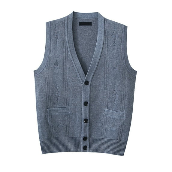 Wdgfv Men's Autumn Winter Casual Fashion V-Neck Sleeveless Knit Vest Sweater for Layering Comfort