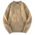 thumbnail image 1 of Wdgfv Men's Crewneck Pullover Sweater Waffle Textured Knitted Sweaters Casual Loose Fit Sweaters with Ribbing Edge, 1 of 8