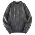 thumbnail image 1 of Wdgfv Men's Crewneck Pullover Sweater Waffle Textured Knitted Sweaters Casual Loose Fit Sweaters with Ribbing Edge, 1 of 8