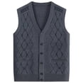 thumbnail image 1 of Wdgfv Men's Knitted Sleeveless Sweater Vest V-Neck Lightweight Layering Piece for Modern Style and Comfortable Everyday Wear, 1 of 4