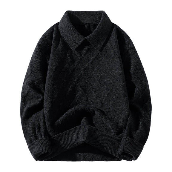 Wdgfv Men's Sweater Coat Heavyweight Knit Pullover Long Sleeve Round Neck Comfortable Warm Casual Outerwear For Autumn Winter Season