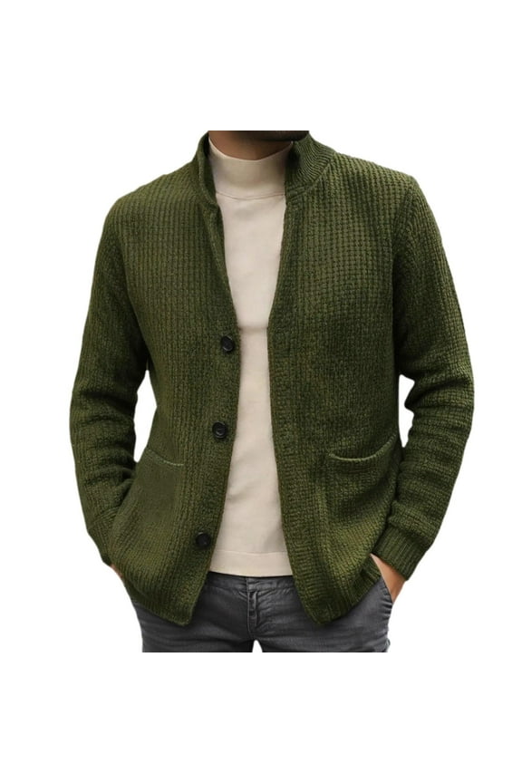 Men's Sweater Coat Long Sleeve Fuzzy Trench Cardigan Pullover Solid Blouse Comfortable Warm Soft Outerwear