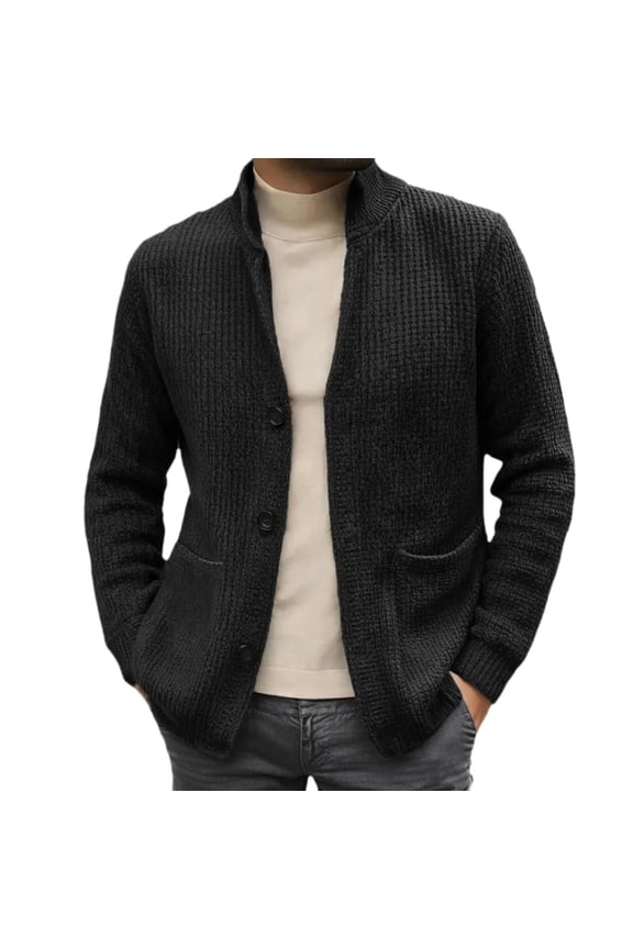 Men's Sweater Coat Long Sleeve Fuzzy Trench Cardigan Pullover Solid Blouse Outerwear Comfortable Warm Soft Cozy