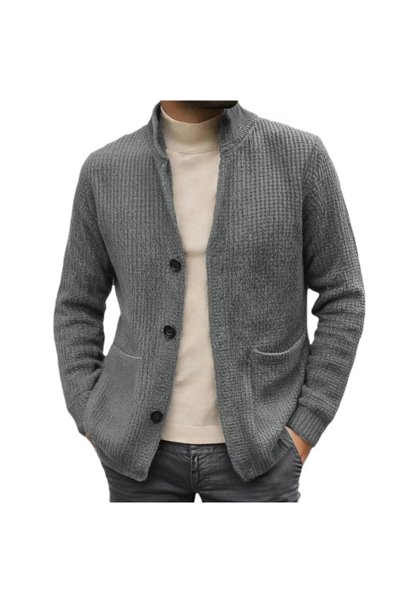 Men's Sweater Coat Long Sleeve Fuzzy Trench Cardigan Pullover Solid Blouse Outerwear Comfortable Warm Soft Cozy