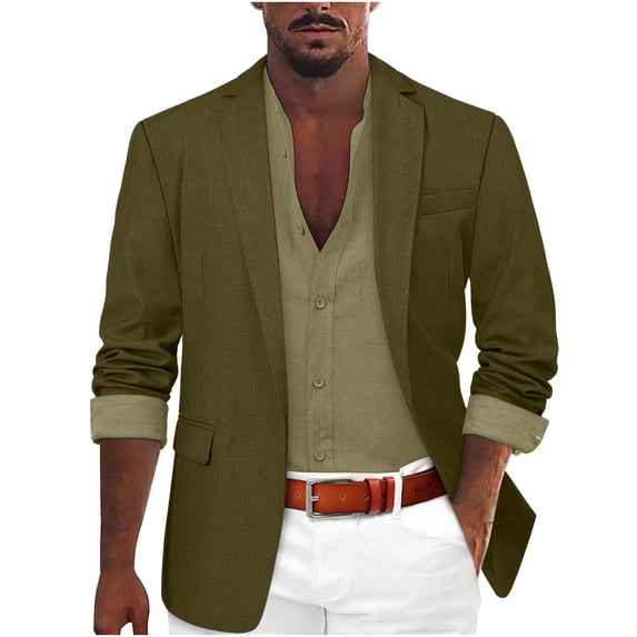 Wdgfv Mens Casual Blazer Suit Jacket One Button Lightweight Sport Coats